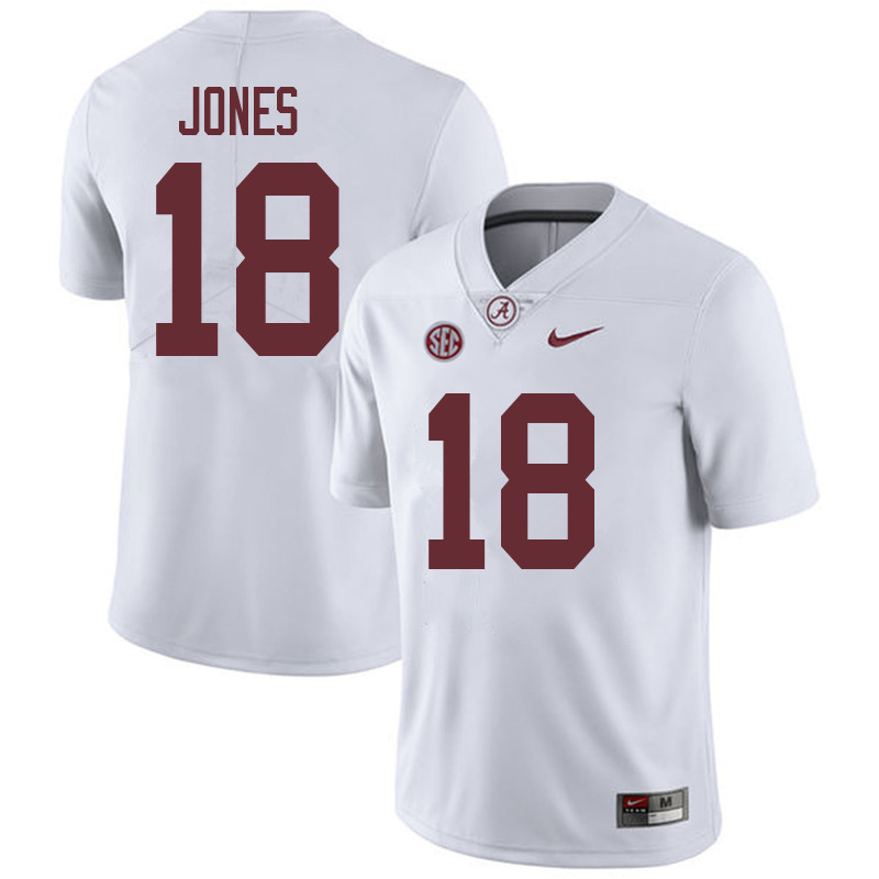 Alabama Crimson Tide Men's Austin Jones #18 White NCAA Nike Authentic Stitched 2018 College Football Jersey FD16R84OJ